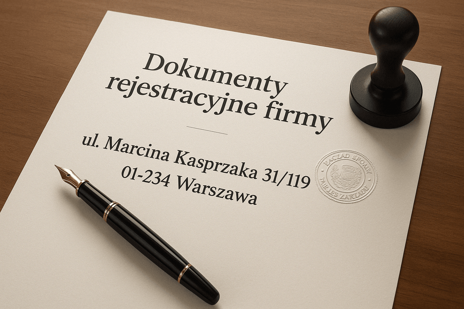 Dokumenty rejestracyjne firmy z adresem siedziby